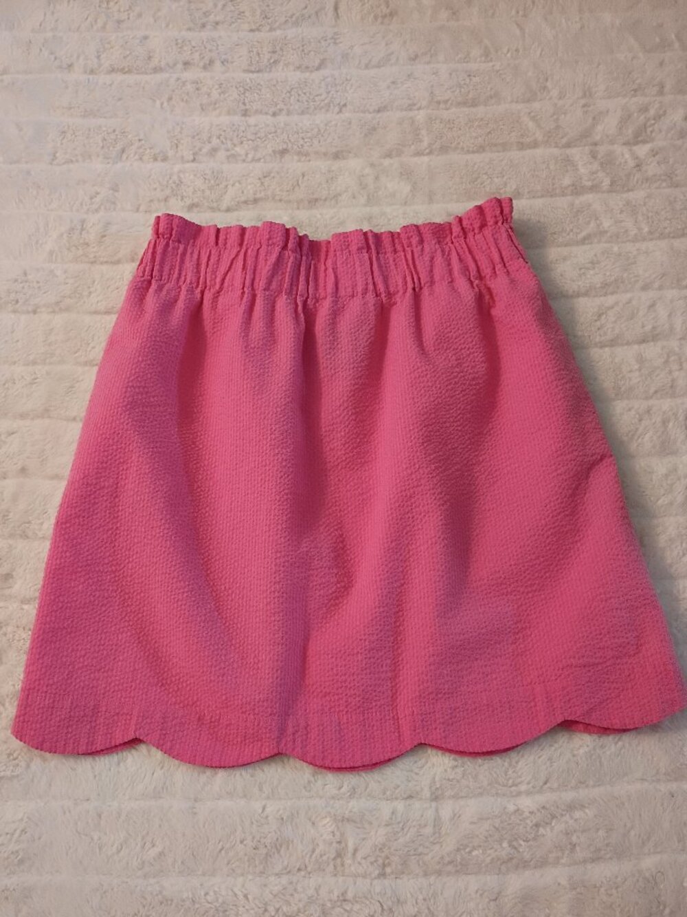 Lauren James Scalloped Seersucker Skirt